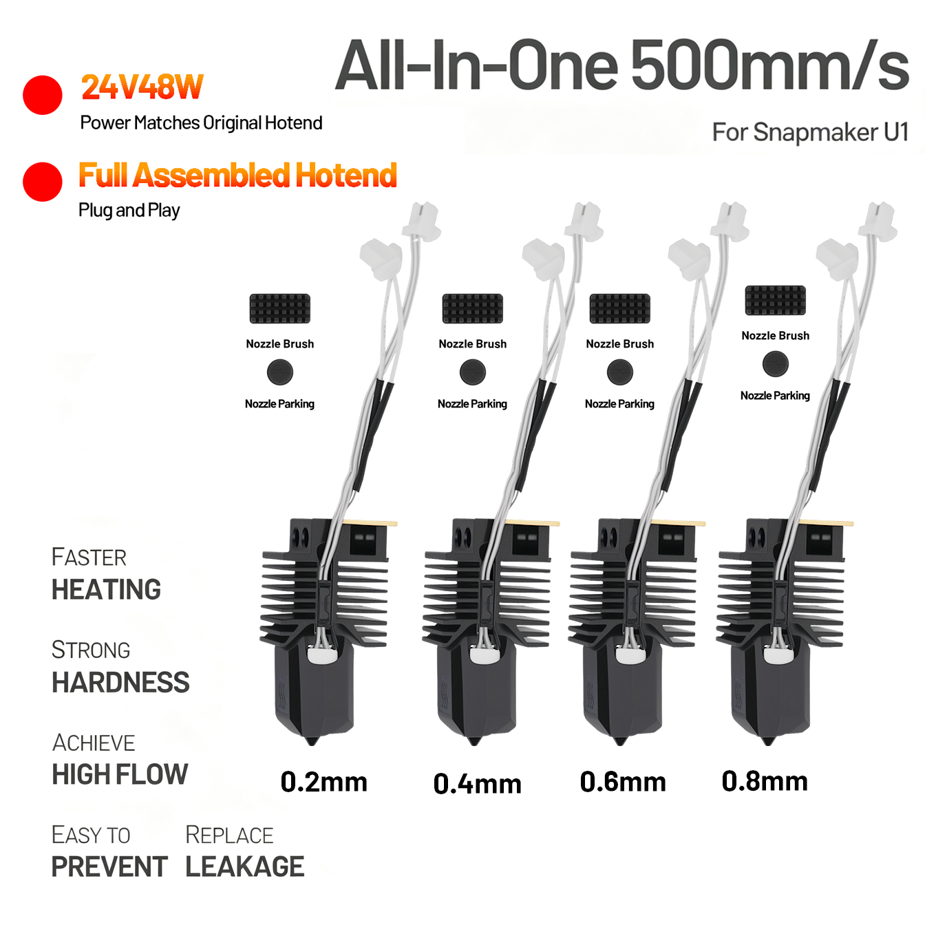 High Flow Ceramic Hotend - هوت إند لطابعة سناپماكر U1، طقم
