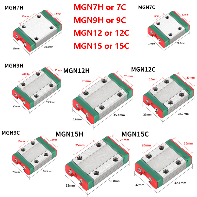 Linear Rail Mgn12H Set - دليل السكك الحديدية الخطية المصغرة ،